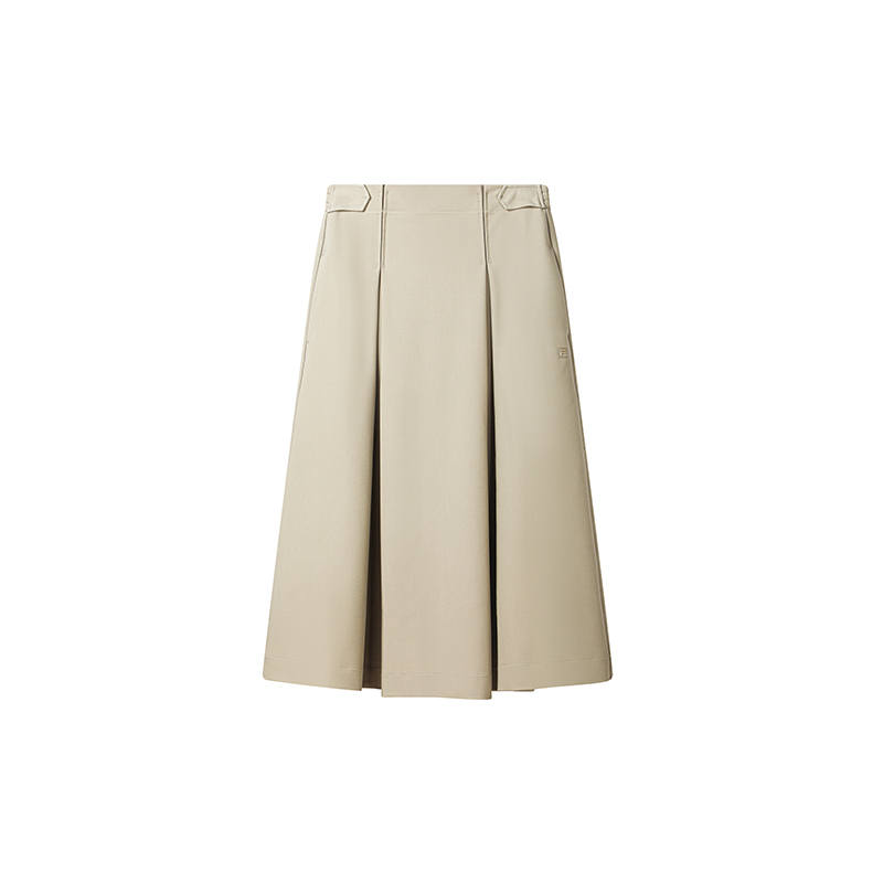 FILA WHITE Casual Long Skirts Women's Pottery Gray Moderate Midi Skirt Other