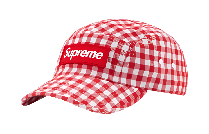 Supreme Supreme 100% Cotton Plaid Twill Baseball Caps Unisex Red