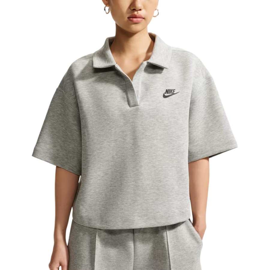 Nike Nike Sportswear Tech Fleece Polo Shirts Women's Dark Gray/Sail White/Black Polo Collar Moderate