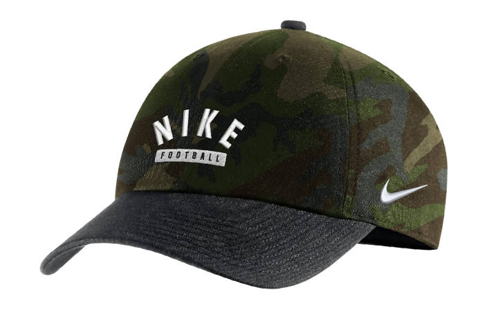 Nike Nike Letter Print Cotton Baseball Caps Unisex Green Camouflage