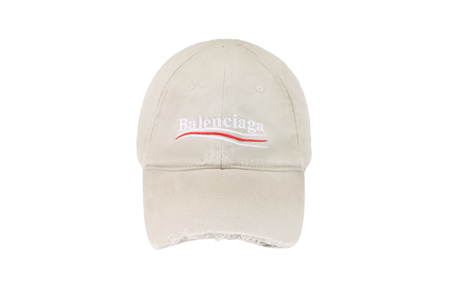 Balenciaga Balenciaga Distressed Logo Embroidered Baseball Cap