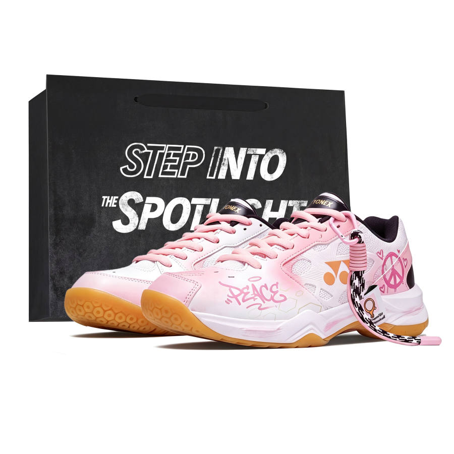 YONEX Power Cushion Badminton Shoes Unisex Low Top Black White Gold Pink Colorway