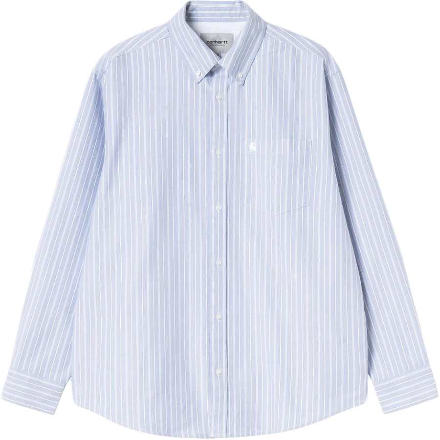 Carhartt WIP Shirts Unisex Canan Stripes Bleached Moderate