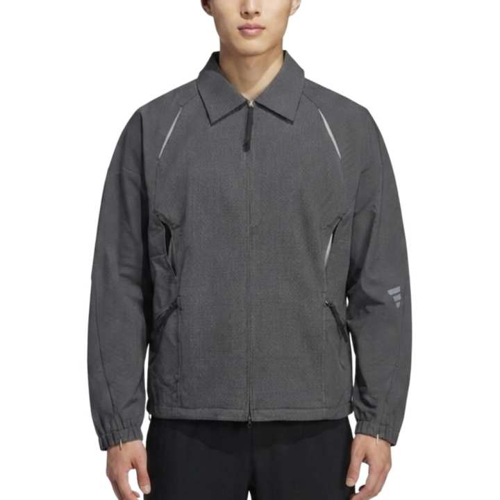 Adidas Adidas FOS Jackets Men's Heather Gray Lapel Moderate