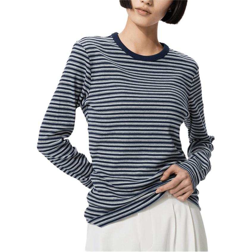 UNIQLO FW26 T Shirts Women's Navy Blue Crew Neck