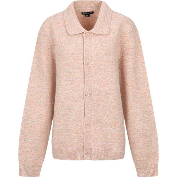 URBAN REVIVO Sweaters Men's Light Pink Lapel Moderate