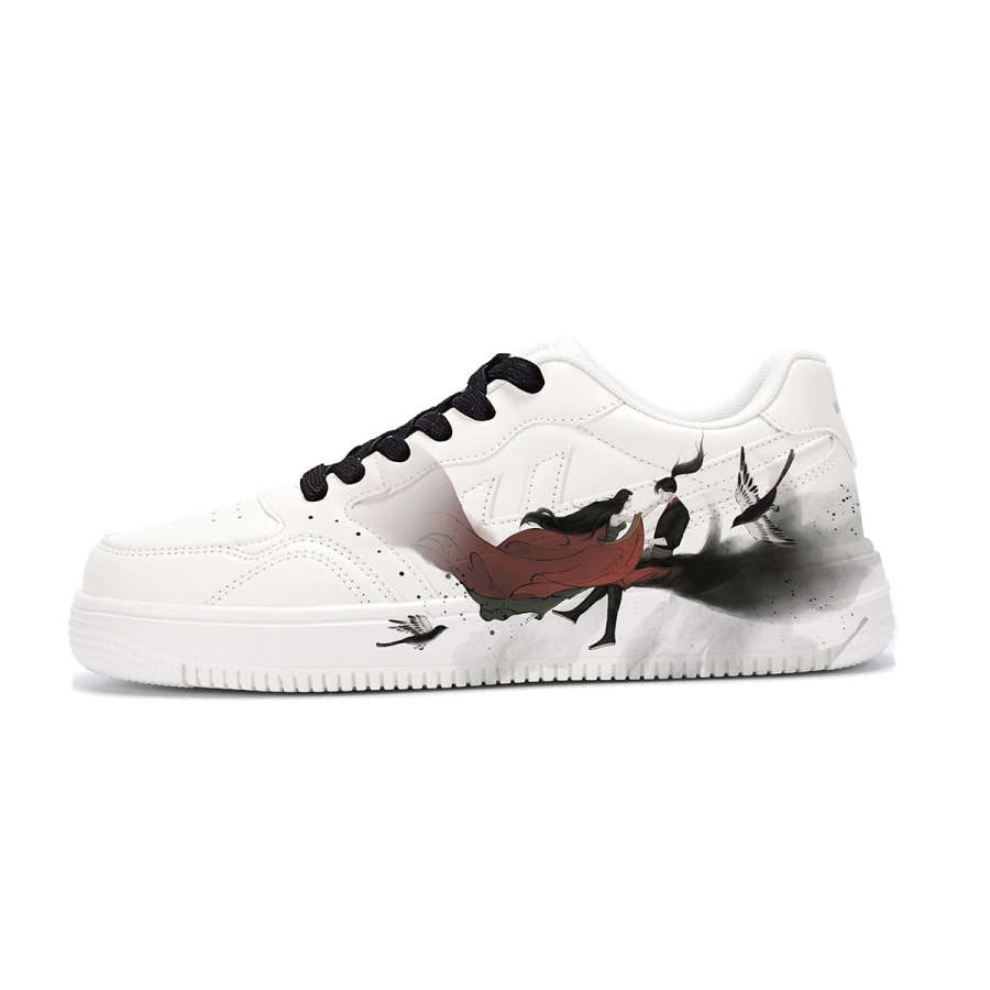 WARRIOR WARRIOR Skateboard Shoes Unisex Low Top Black White