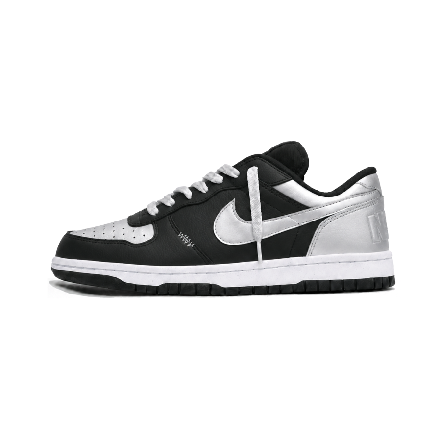 Nike Nike Big Low Lux Skateboard Shoes Men's Low Top Black Silver Color Block