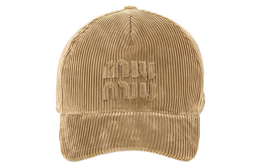 MIU MIU MIU MIU Logo Appliqué Curved Peak Baseball Cap