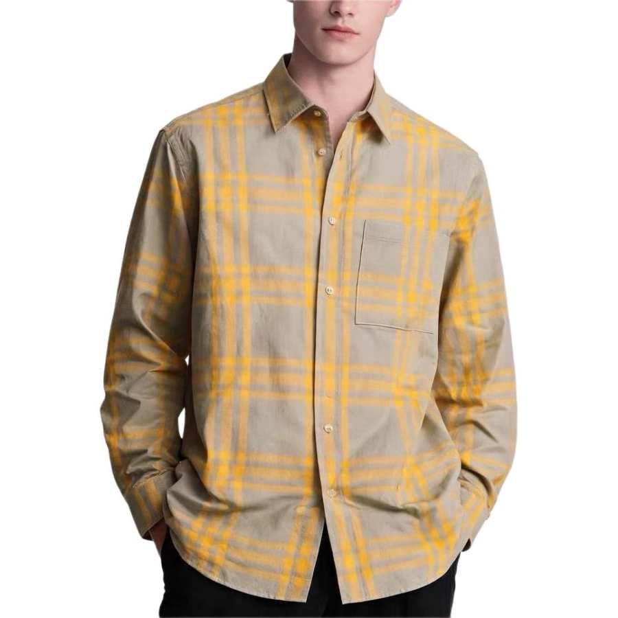 Burberry Shirts Men's Brown Lapel Moderate