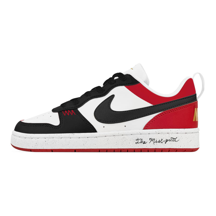 Nike Nike Court Borough Dot Ink Abrasion Resistant Slip Resistant Low top Skateboard Shoes Unisex Black Red