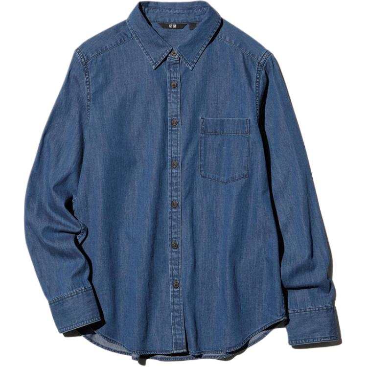 UNIQLO FW26 Shirts Women's Sea Blue Lapel Moderate