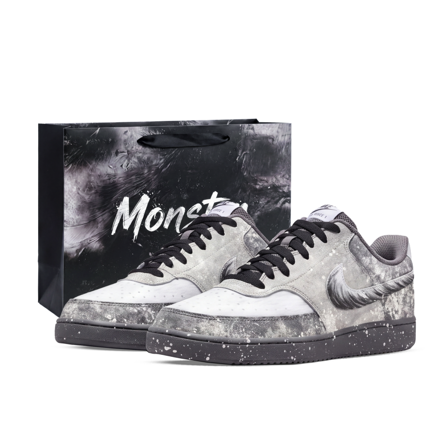 Nike Nike Court Vision Low Skateboard Shoes Unisex Low Top Black/White/Gray