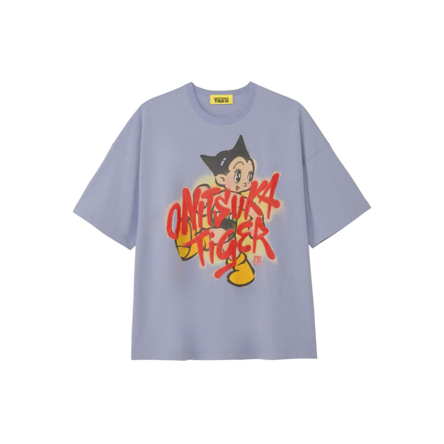 Onitsuka Tiger T Shirts Men's Purple Crew Neck Moderate Straight Fit