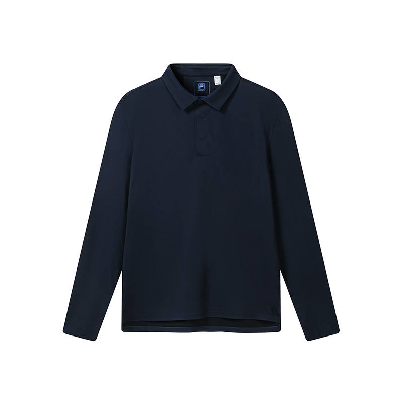 FILA BLUE Polo Shirts Men's Gemstone Dark Blue Polo Collar Moderate Straight Fit