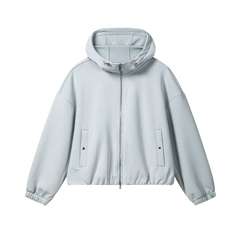 FILA MILANO Jackets Women's Pearl Gray Hooded Non Detachable Moderate Straight Fit