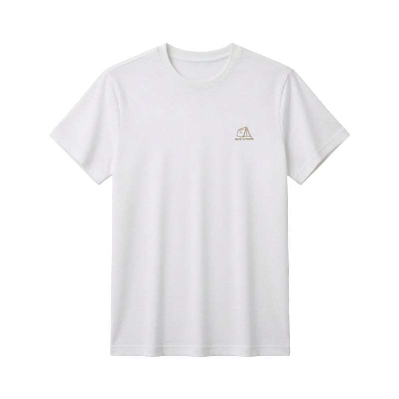 ANTA T Shirts Women's Vanilla Ecru Crew Neck Moderate Straight Fit