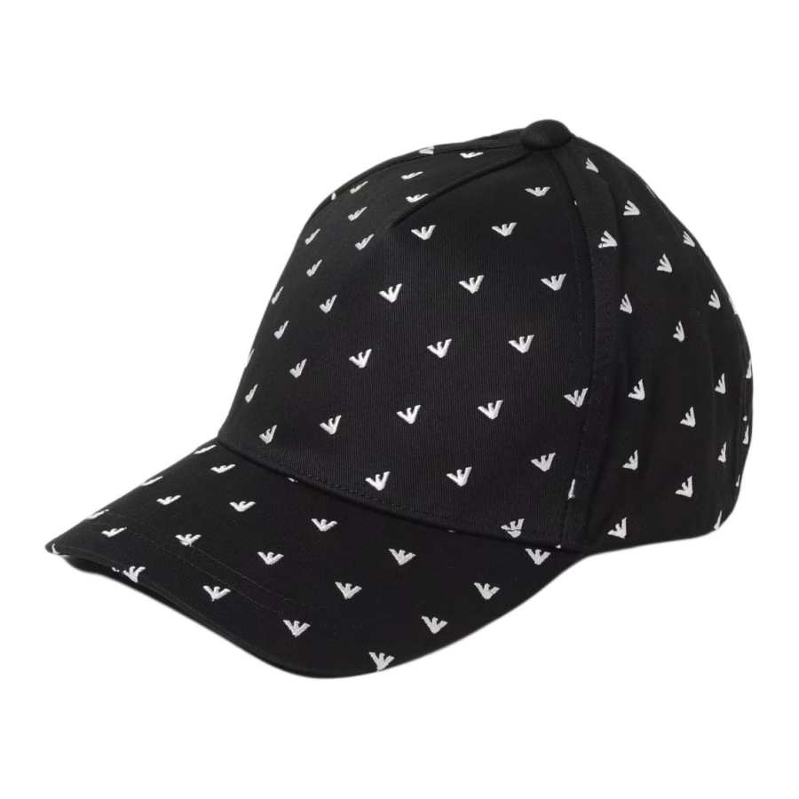EMPORIO ARMANI Cotton Baseball Caps Men's Black