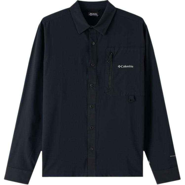 Columbia Shirts Men's Black/White/Khaki Lapel Moderate Straight Fit