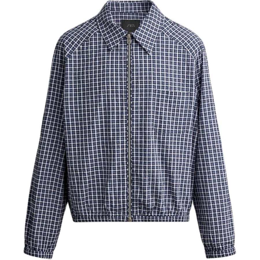 ZARA ZARA Jackets Men's Blue Lapel Moderate