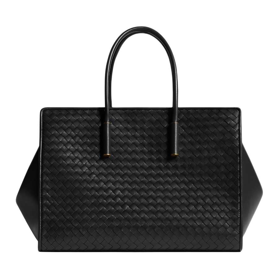 Bottega Veneta Bottega Veneta Intrecciato Sheepskin Tote Handbag Women's Black