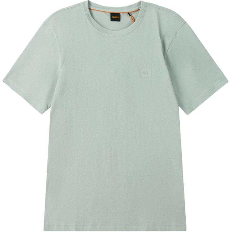 HUGO BOSS T Shirts Men's Gray Crew Neck Moderate Straight Fit