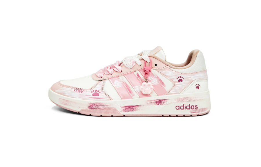 Adidas Adidas COURTBEAT Skateboard Shoes Women's Low Top White Pink
