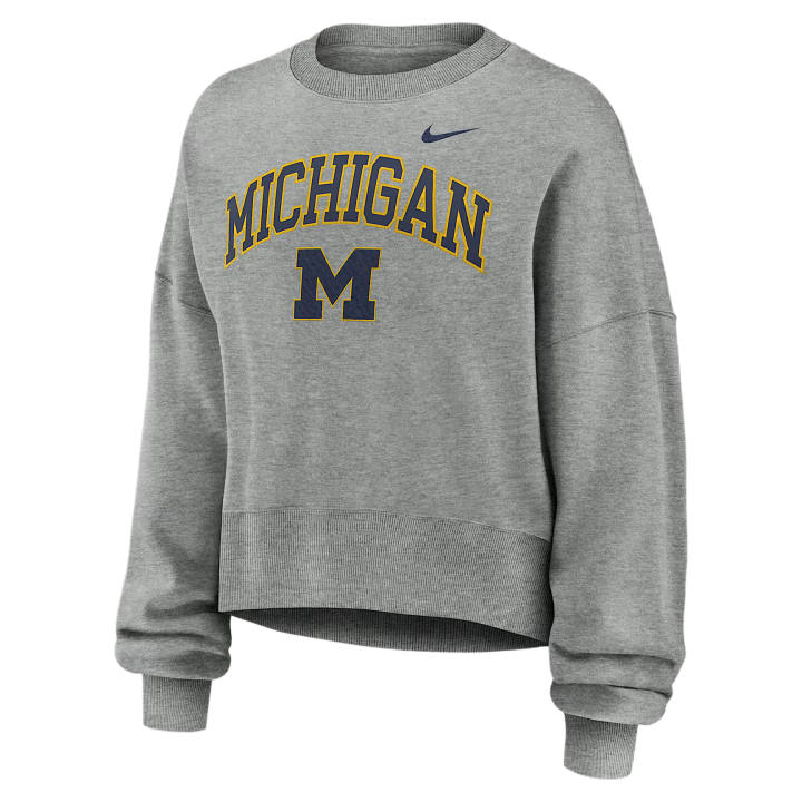 Nike Nike College Sweatshirts Women's Gray Heather Crew Neck Moderate