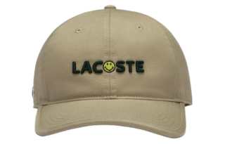 LACOSTE Cotton Baseball Caps Unisex Camel
