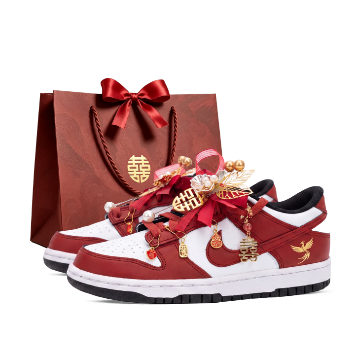 Nike Nike Dunk Skateboard Shoes Unisex Low Top White/Black/Red