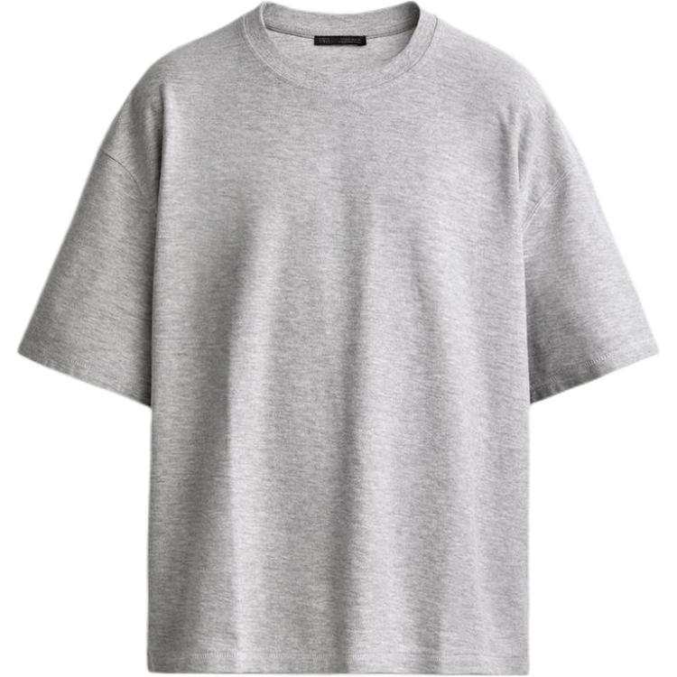 ZARA T Shirts Men's Zebra Print Gray Crew Neck