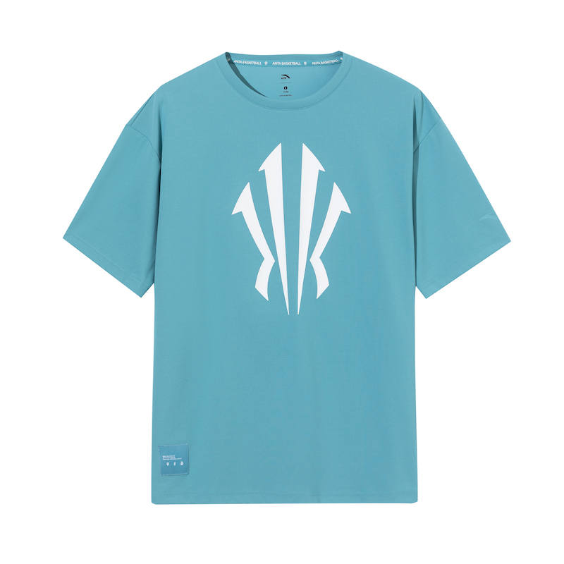 ANTA Irving Collection T Shirts Unisex Sea Jade Blue Crew Neck Moderate Straight Fit