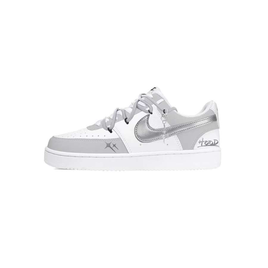 Nike Nike Court Vision 1 Skateboard Shoes Unisex Low Top Silver