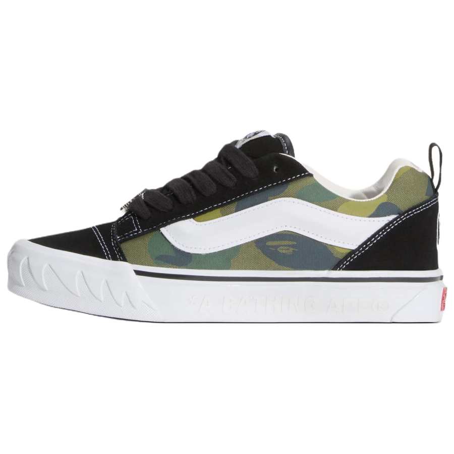 Vans Knu Skool Skateboard Shoes Unisex Black White Green