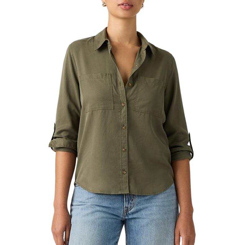 Levis Levis Shirts Women's Olive Green Lapel