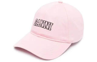 GANNI Logo Embroidered Curved Peak Baseball Cap