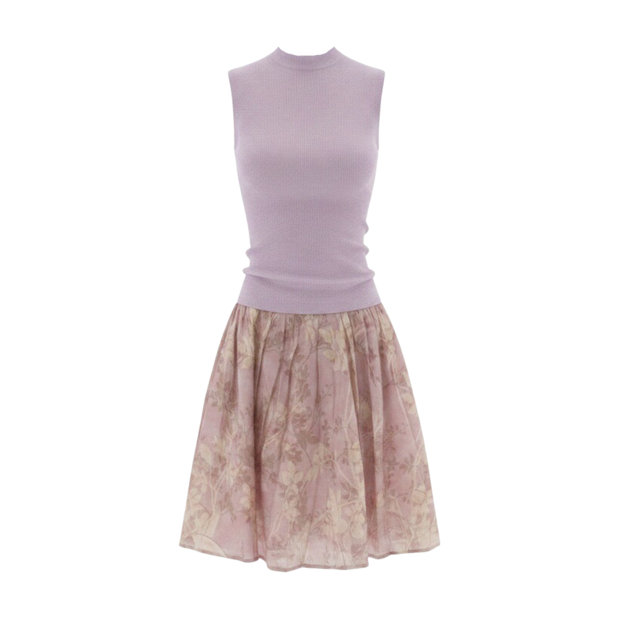 FINDSME GAGA Two Piece Skirt Sets Women's Half Turtleneck Thin Midi Dress
