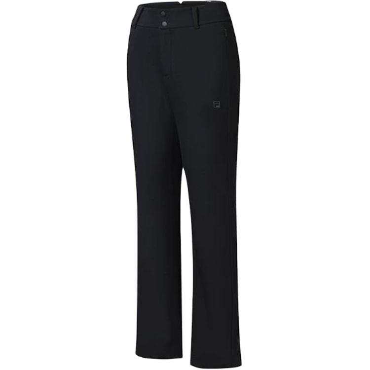 FILA Knitted Sweatpants Women's Pitch Black BK Moderate Flared Pants