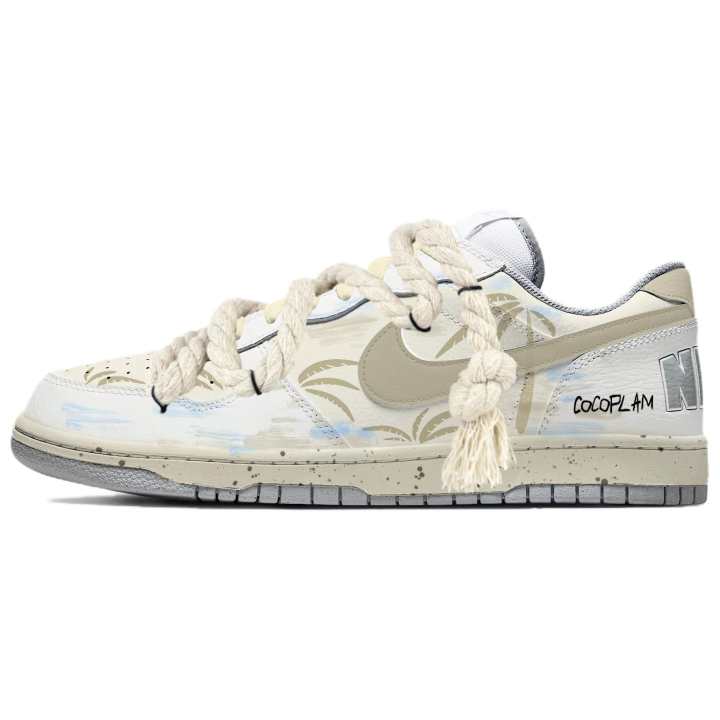 Nike Nike Big Skateboard Shoes Men's Low Top Beige Gray Blue