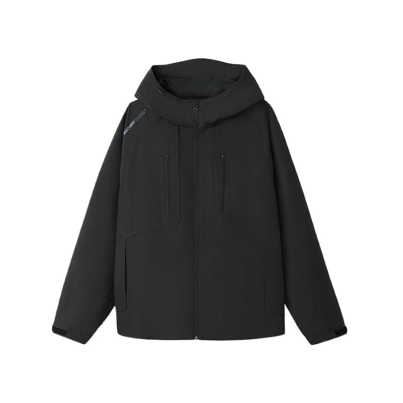 Skechers Jackets Men's Carbon Black 0018 Hooded Non Detachable Moderate