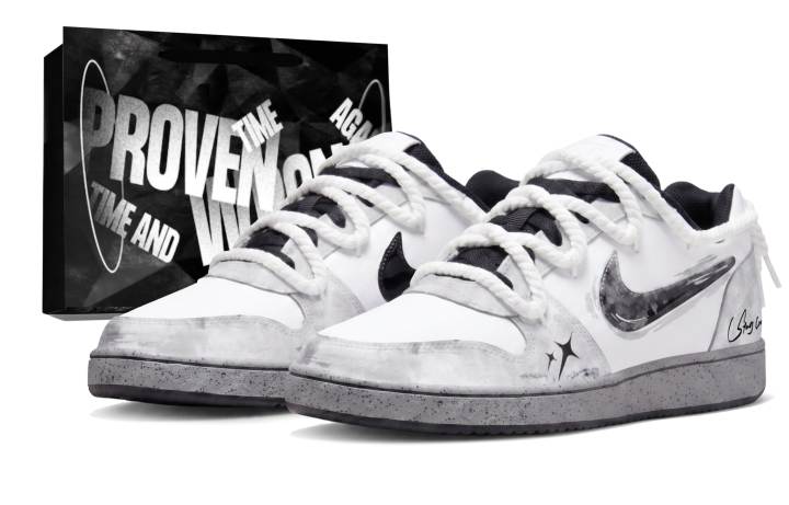 Nike Nike EBERNON Skateboard Shoes Men's Low Top White Gray