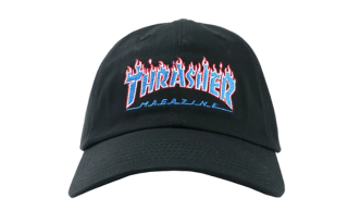 Thrasher Cotton Baseball Caps Unisex Black, White, Pink
