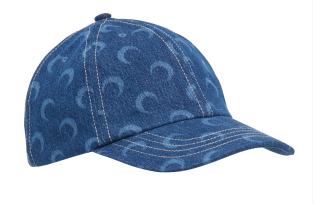 Marine Serre Crescent Moon print Denim Cap