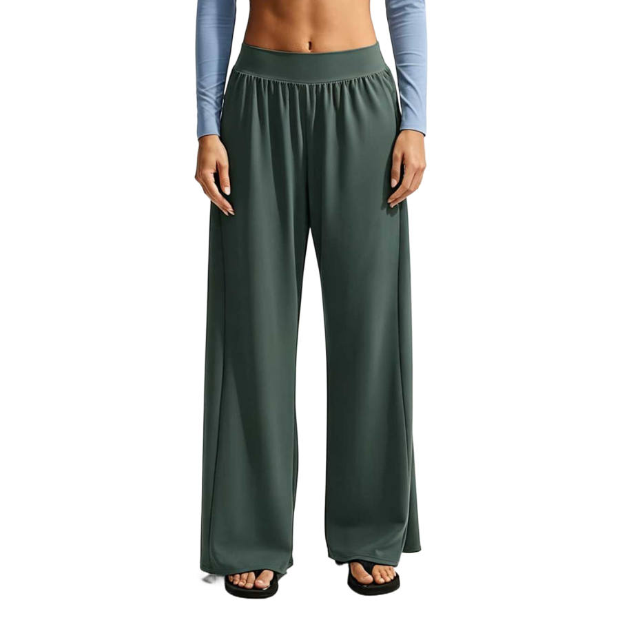 Nike Nike Zenvy Yoga Pants Women's Green Camouflage/White Moderate Wide Leg Pants