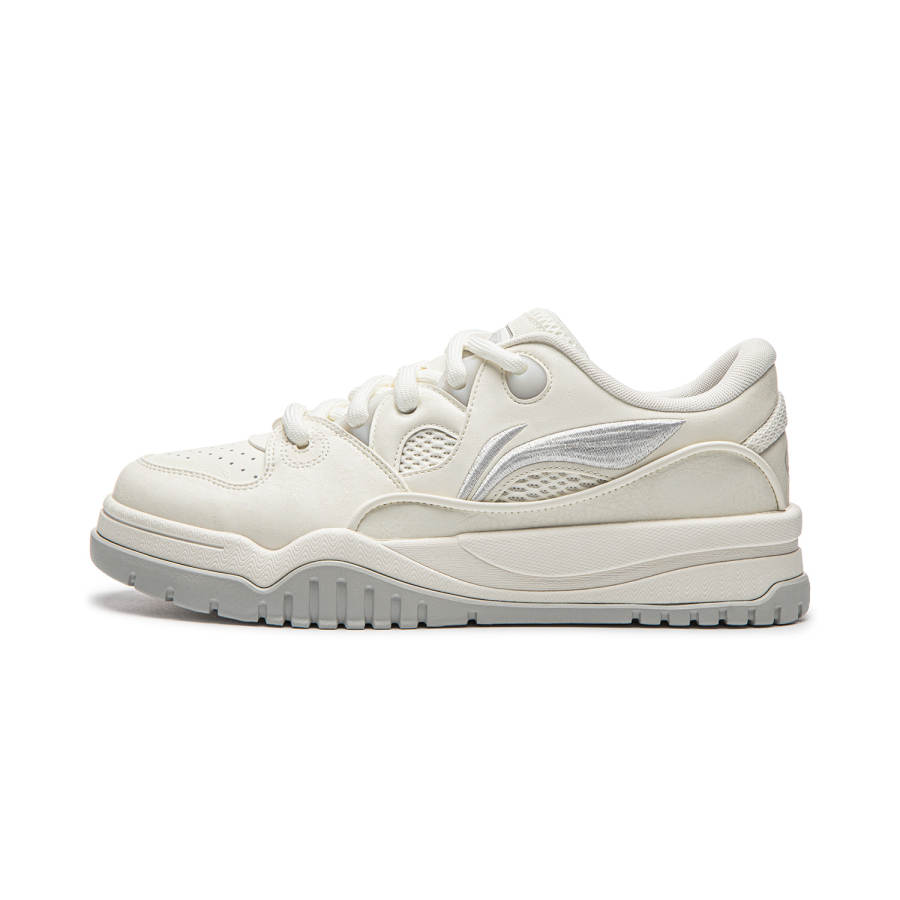 Li-Ning Li Ning Trendy Leap Skateboard Shoes Men's Low Top Champagne White
