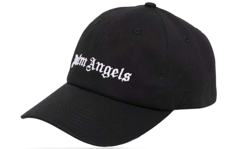 PALM ANGELS Embroidered Gothic Intarsia Logo Strap Back Cap