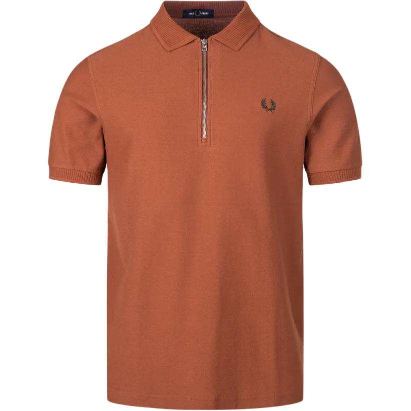 FRED PERRY Polo Shirts Men's Brandy Color Polo Collar Moderate Straight Fit