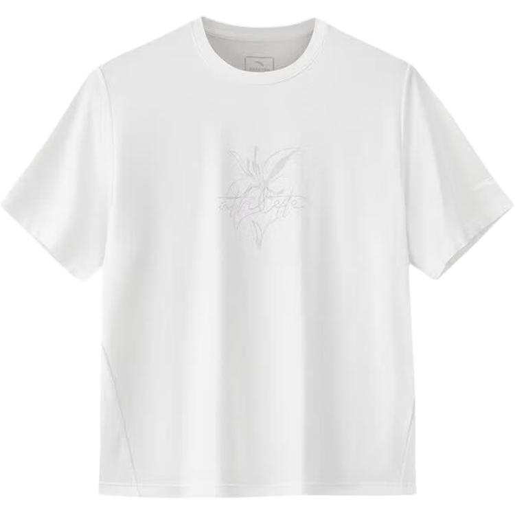 ANTA Variety Training Collection T Shirts Women's Papyrus White Crew Neck Moderate Straight Fit