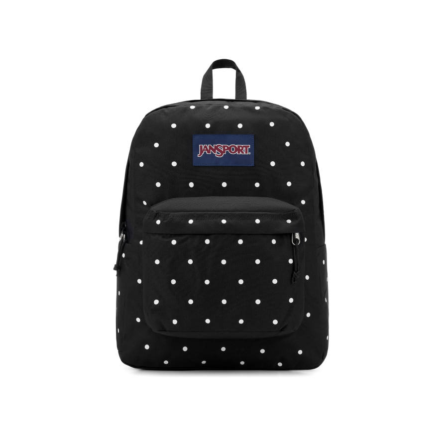 JanSport Backpacks Black With White Polka Dot