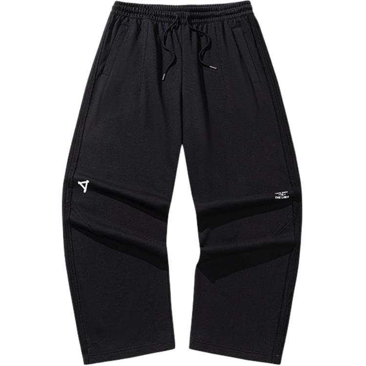 ANTA Basketball Collection Knitted Sweatpants Men's Black Moderate Straight Fit Pants